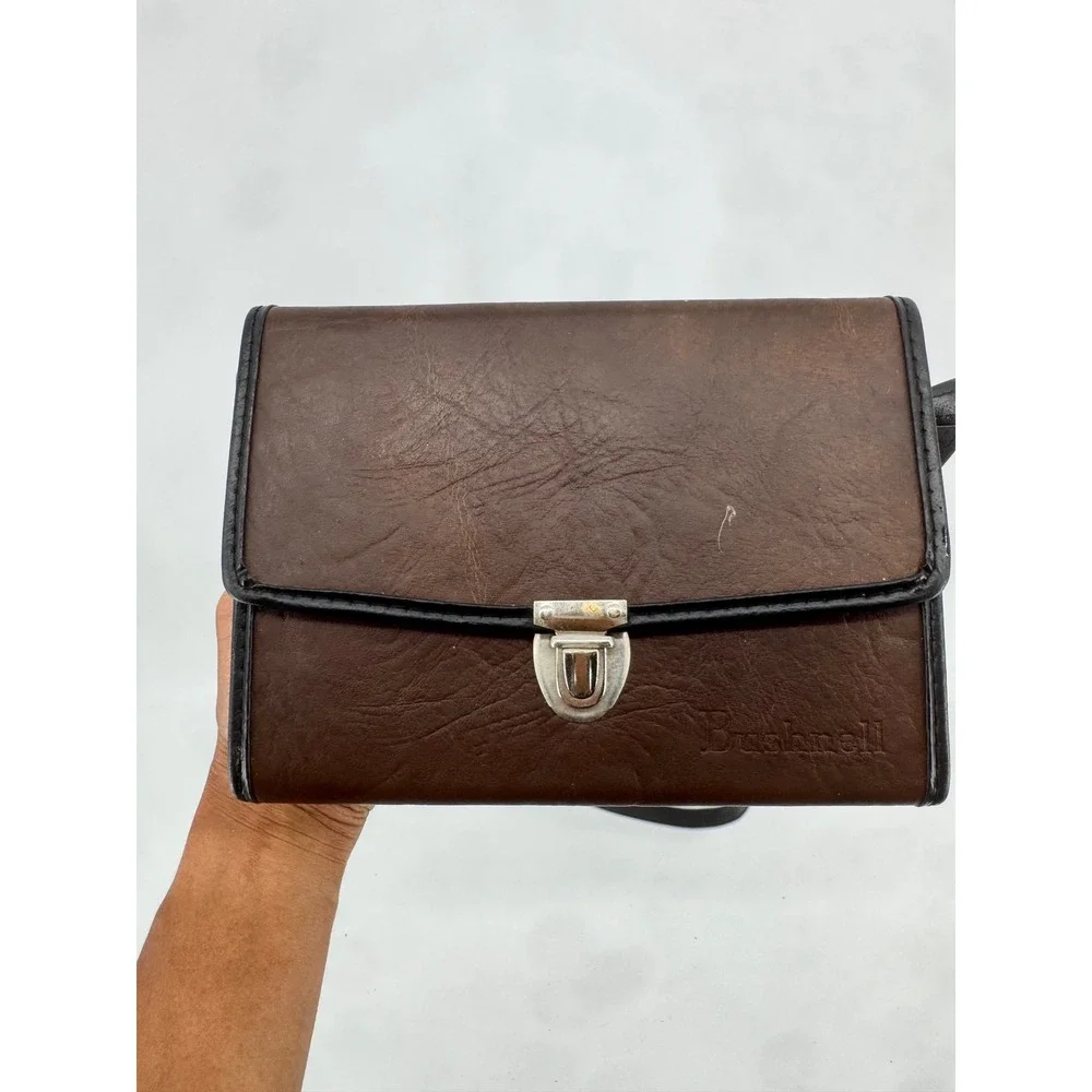 Bushnell Vintage Binocular Case Brown Faux Leather Shoulder Bag Camera Accessory